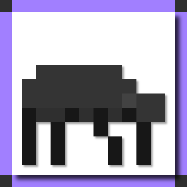 A pixelated mosquito with a purple border